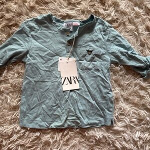 New With Tags Baby Blue Zara Shirt Size 12-18 Months